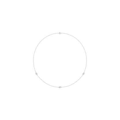 Natural Diamond Bezel-Set Station Necklace