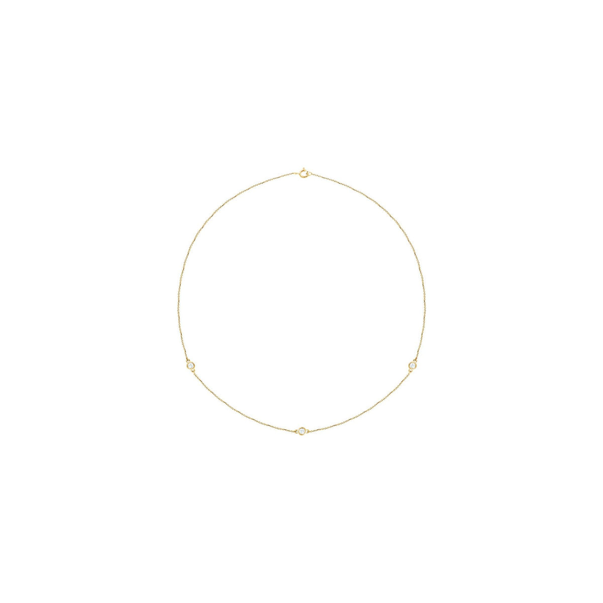 Natural Diamond Bezel-Set Station Necklace