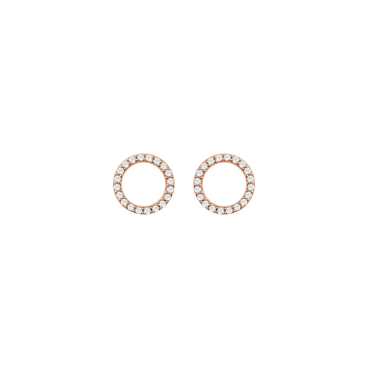 Natural Diamond Circle Earrings