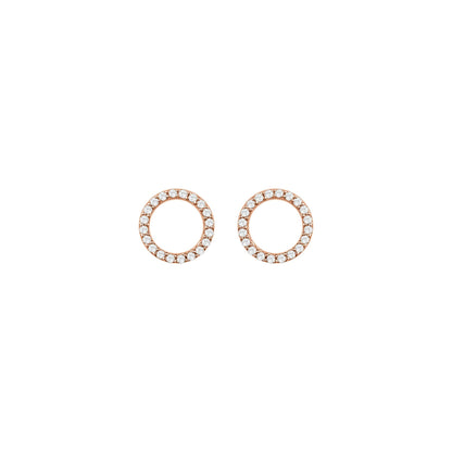 Natural Diamond Circle Earrings