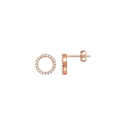 Natural Diamond Circle Earrings