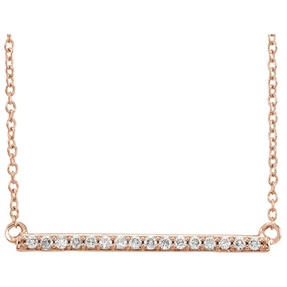 Natural Diamond Bar Necklace