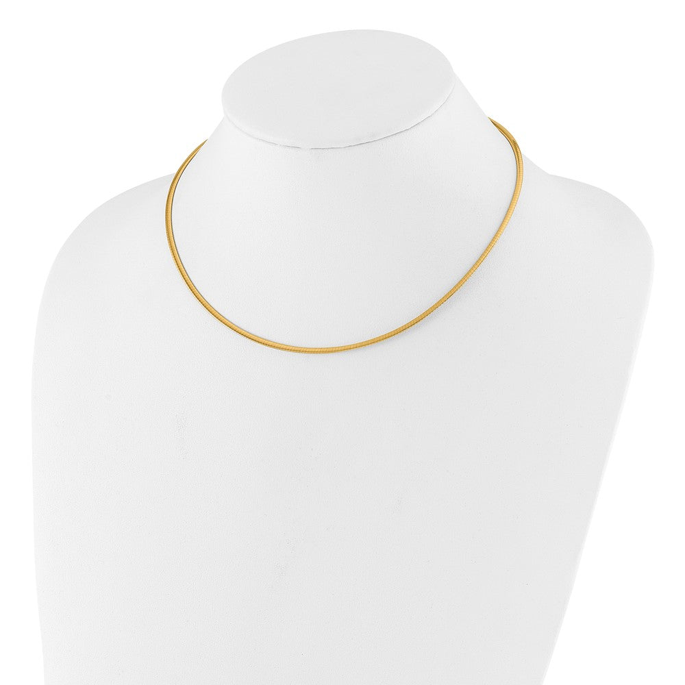 2mm Reversible w/Adj. Chain Omega Necklace 16"