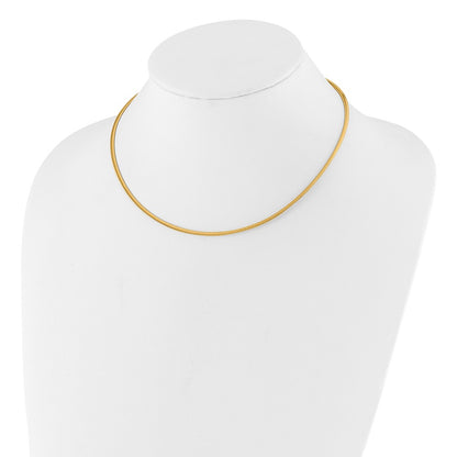 2mm Reversible w/Adj. Chain Omega Necklace 16"