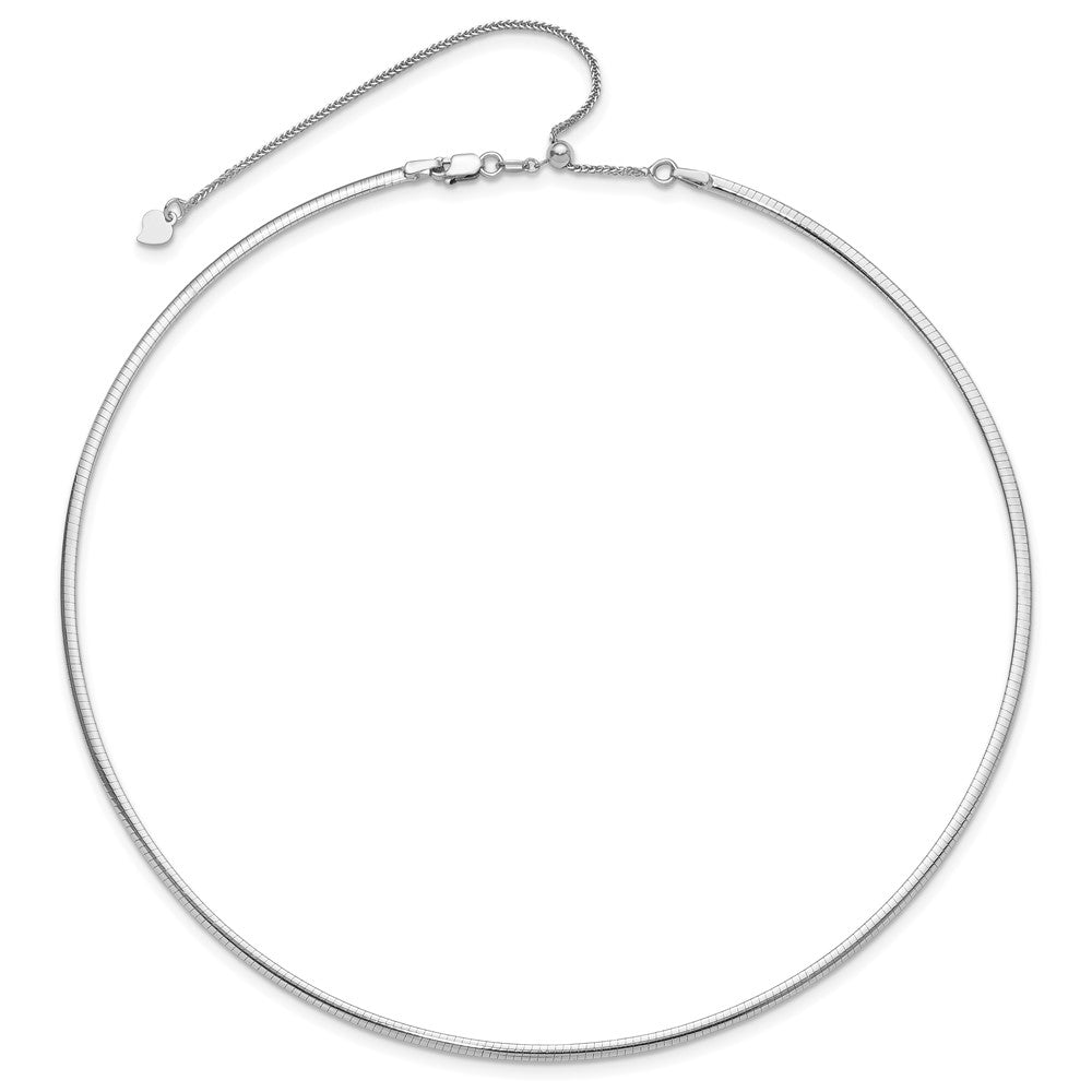 2mm Reversible w/Adj. Chain Omega Necklace 16"