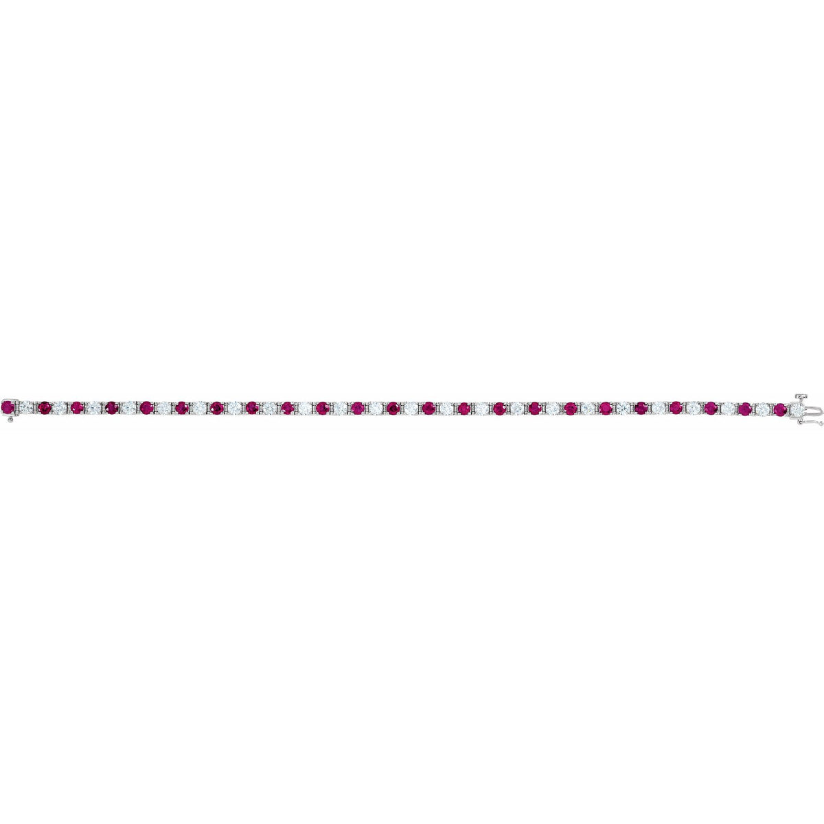 Natural Ruby & 2 1/3 CTW Natural Diamond Line 7" Bracelet