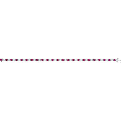 Natural Ruby & 2 1/3 CTW Natural Diamond Line 7" Bracelet