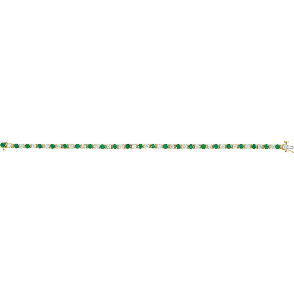 Natural Emerald & 2 1/3 CTW Natural Diamond Line 7" Bracelet