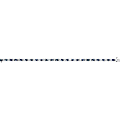 Natural Blue Sapphire & 2 3/8 CTW Natural Diamond Line 7" Bracelet