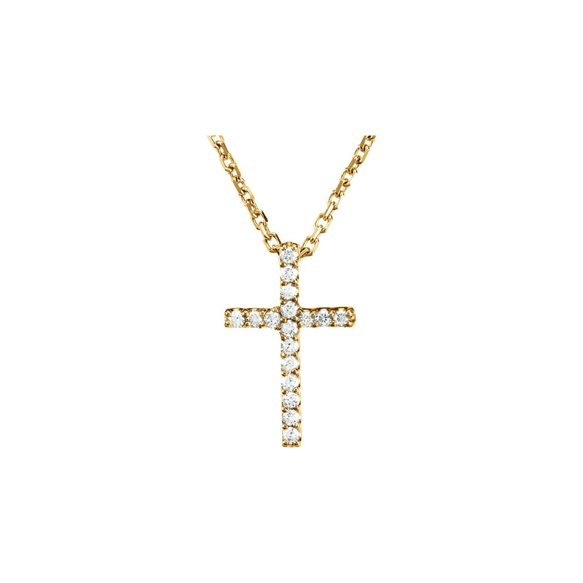 Natural Diamond Petite Cross Necklace or Pendant