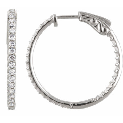Natural Diamond Inside-Outside Hoop Earrings