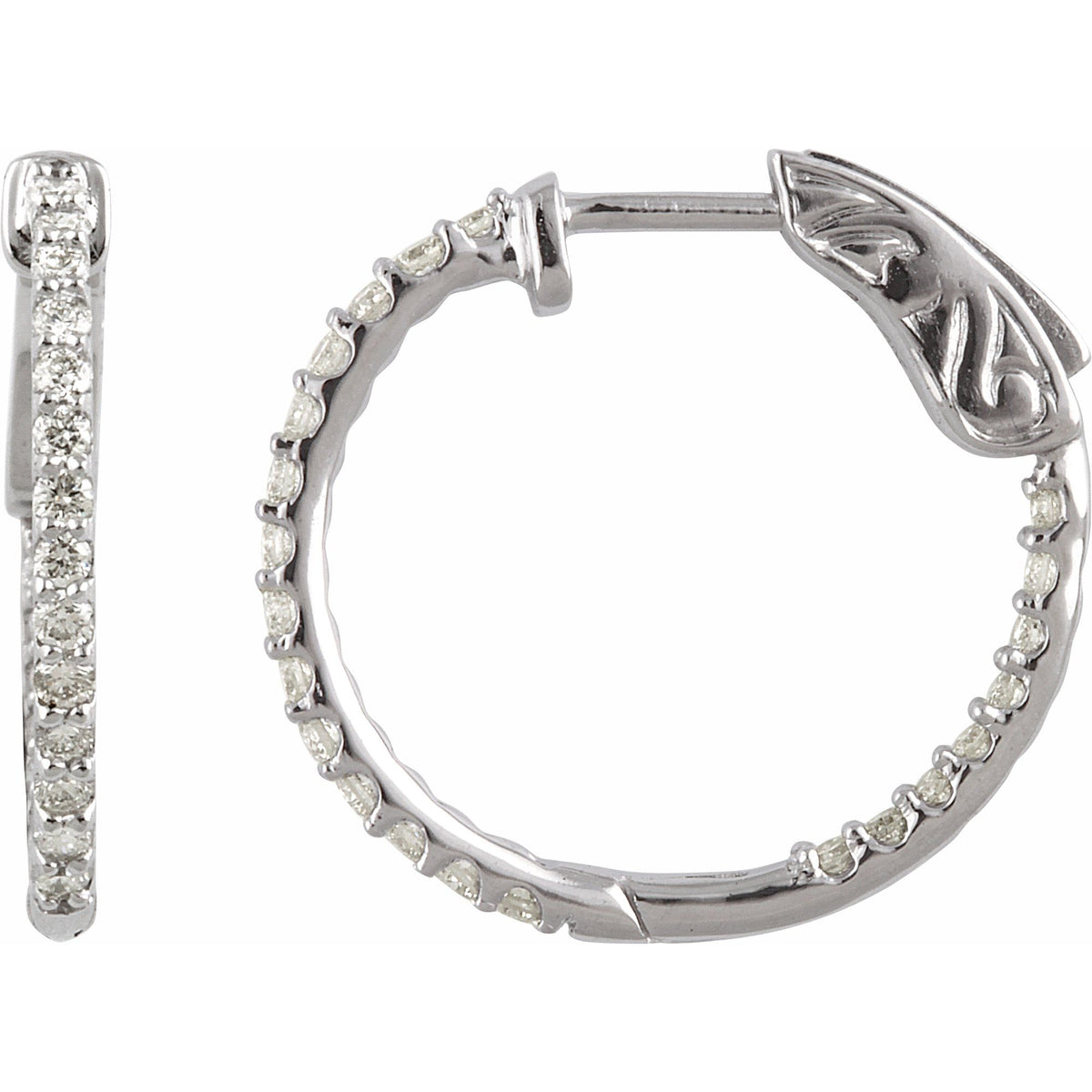 Natural Diamond Inside-Outside Hoop Earrings