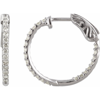 Natural Diamond Inside-Outside Hoop Earrings