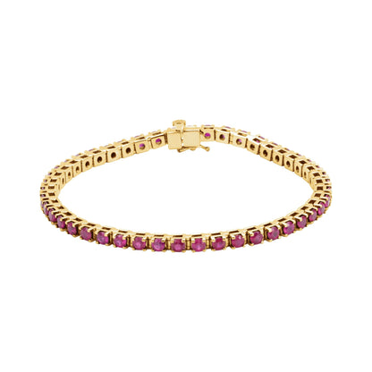 Natural Ruby Line 7" Bracelet