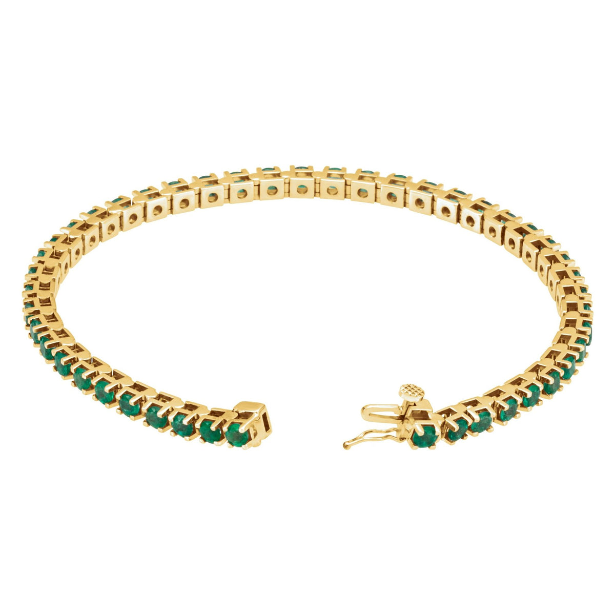 Natural Emerald Line 7" Bracelet