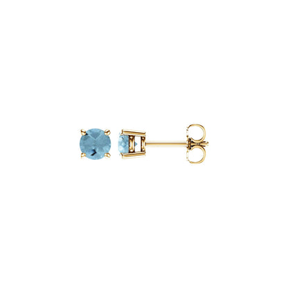 5 mm Natural Aquamarine Earrings