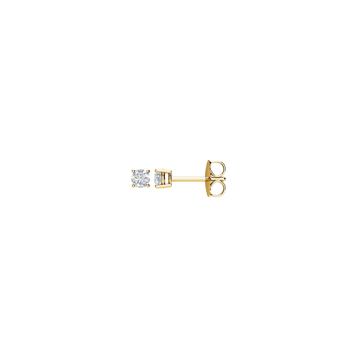 Natural Diamond Round 4-Prong Lightweight Stud Earrings