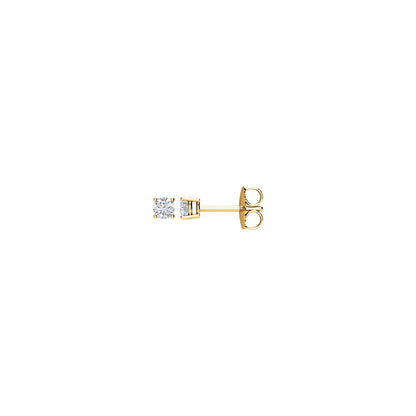 Natural Diamond Round 4-Prong Lightweight Stud Earrings