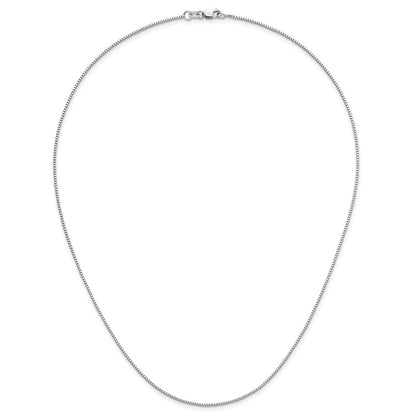 .9mm Box Chain - White Gold