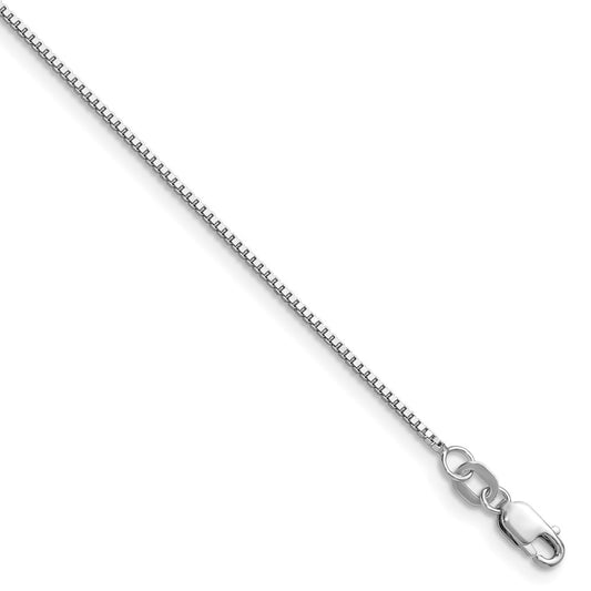 .9mm Box Chain - White Gold