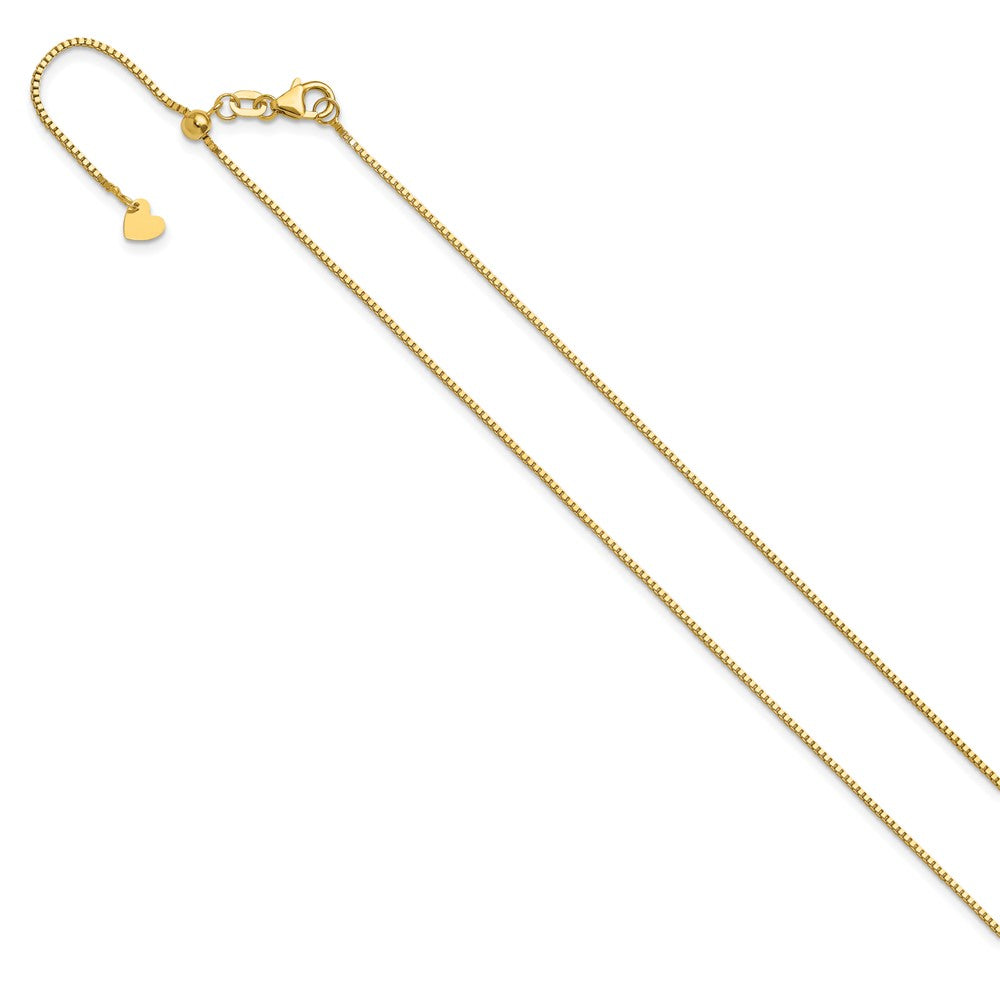 Adjustable .9mm Box Chain - Yellow Gold