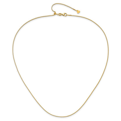 Adjustable .9mm Box Chain - Yellow Gold