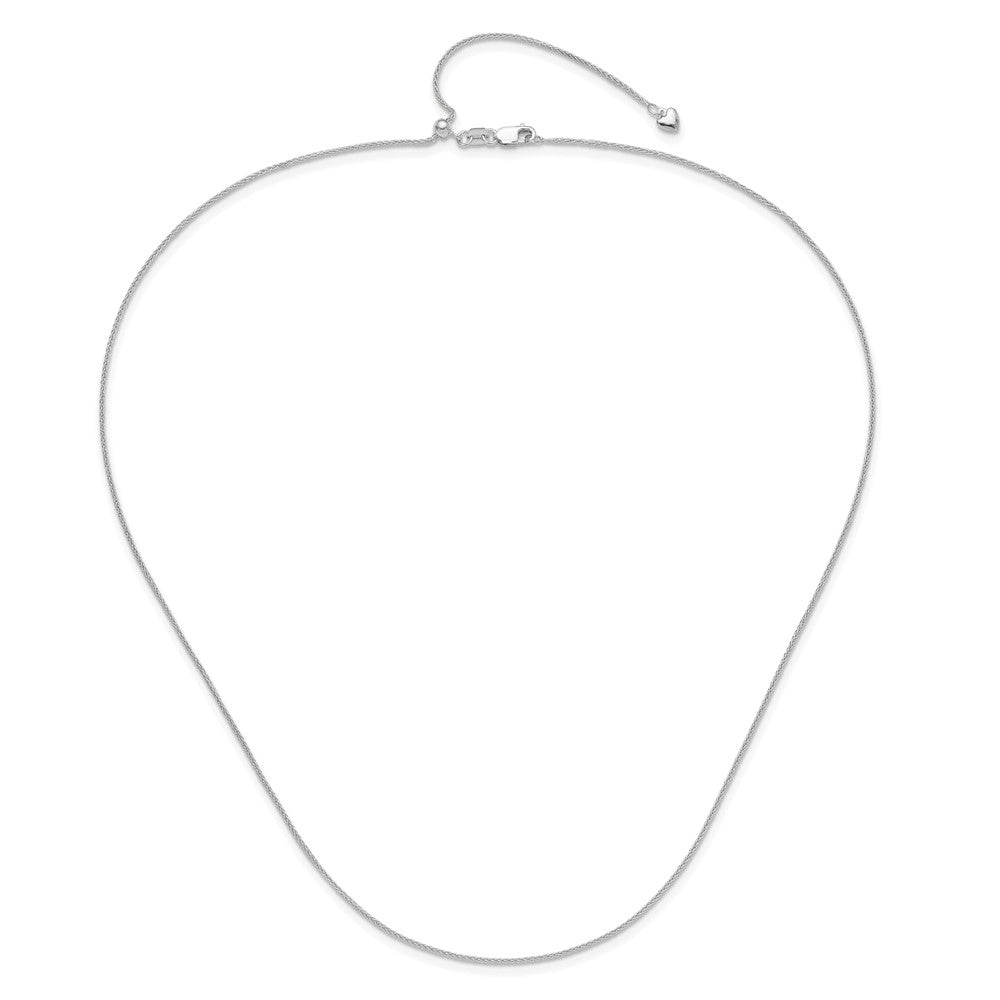 Adjustable 1mm Wheat Chain - White Gold