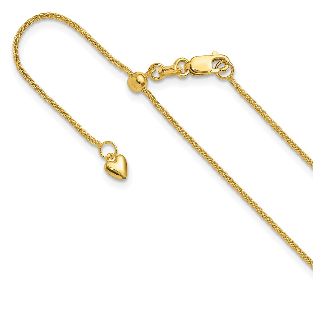 Adjustable 1mm Wheat Chain - Yellow Gold