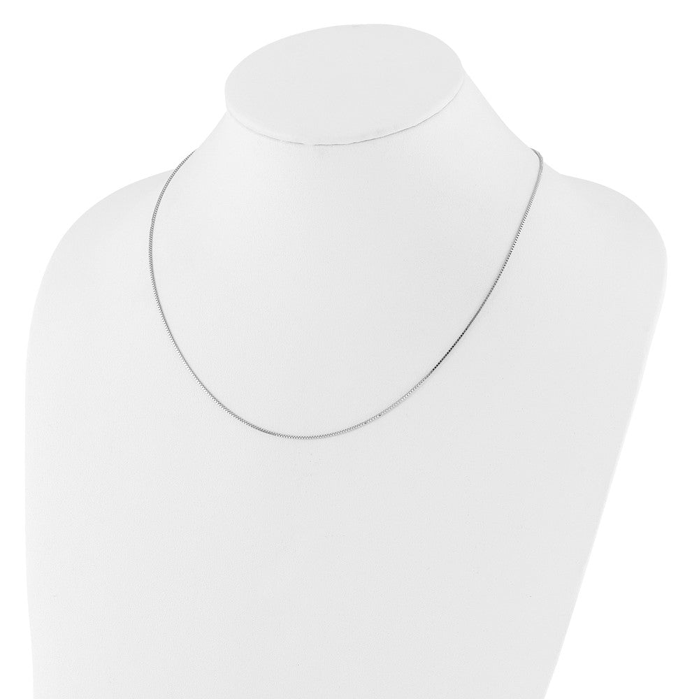 Adjustable .9mm Box Chain 22" - White Gold