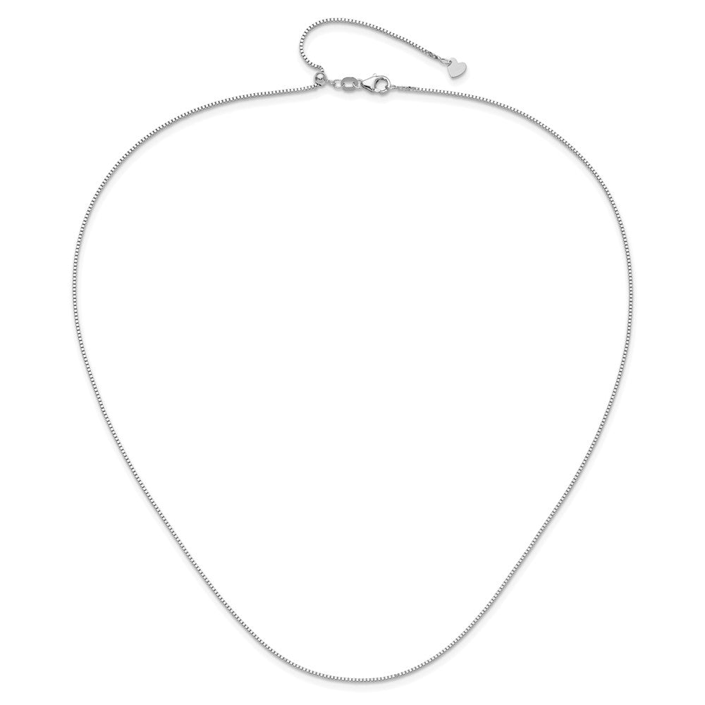 Adjustable .9mm Box Chain 22" - White Gold