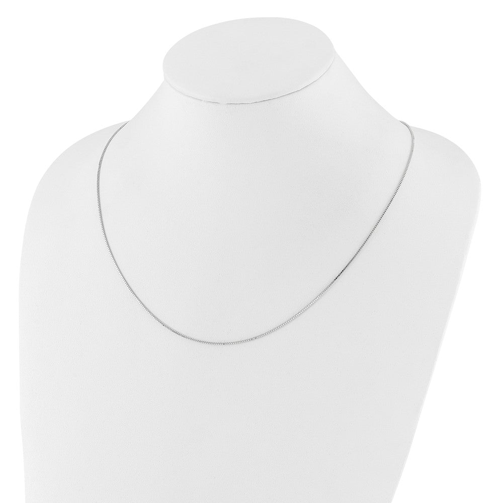 Adjustable .9mm Box Chain 22" - White Gold