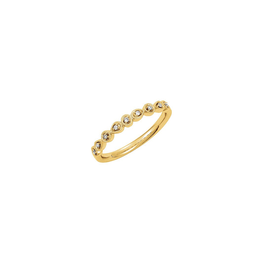 Natural Diamond Vintage-Inspired Stackable Ring