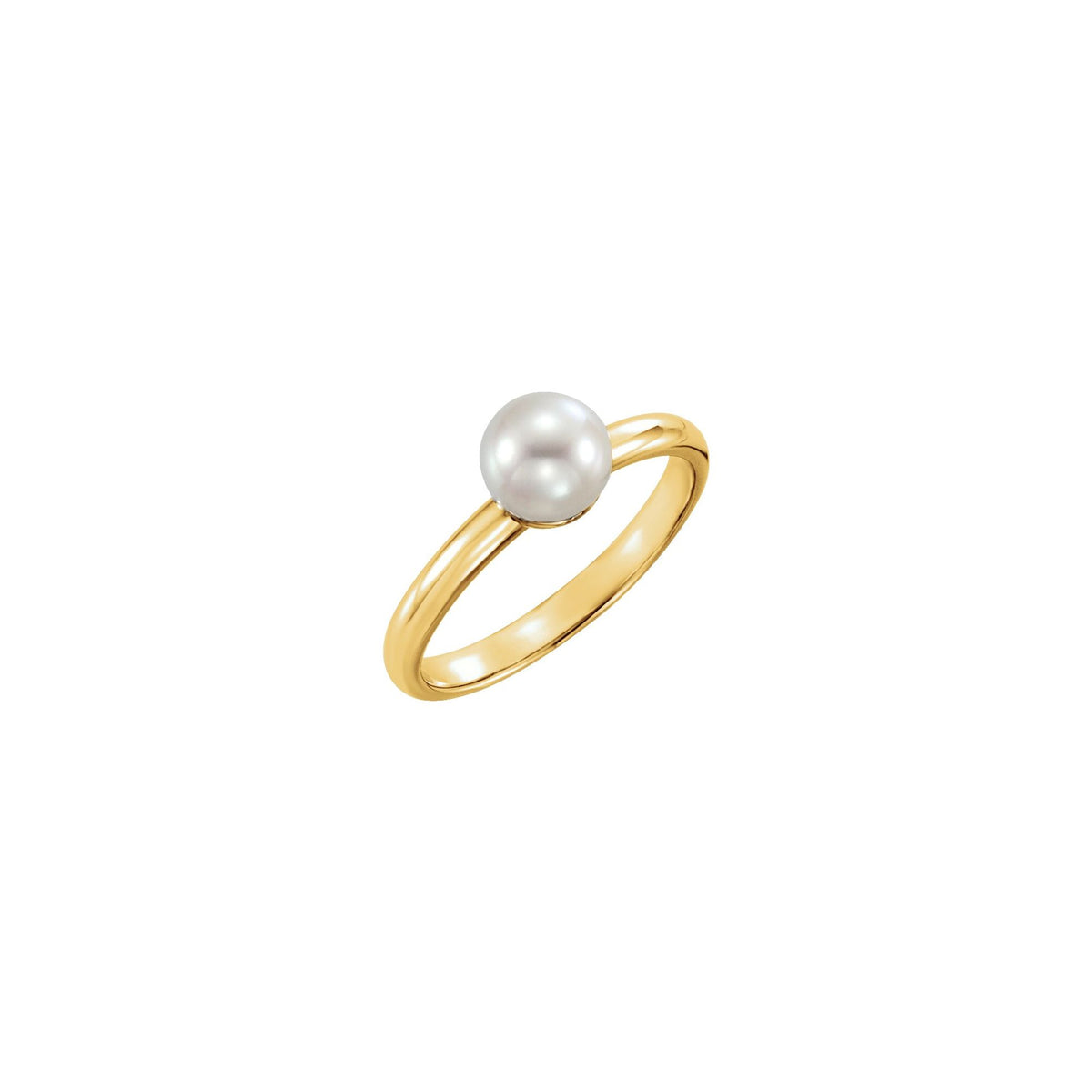 6.5-7 mm Cultured White Freshwater Pearl Ring