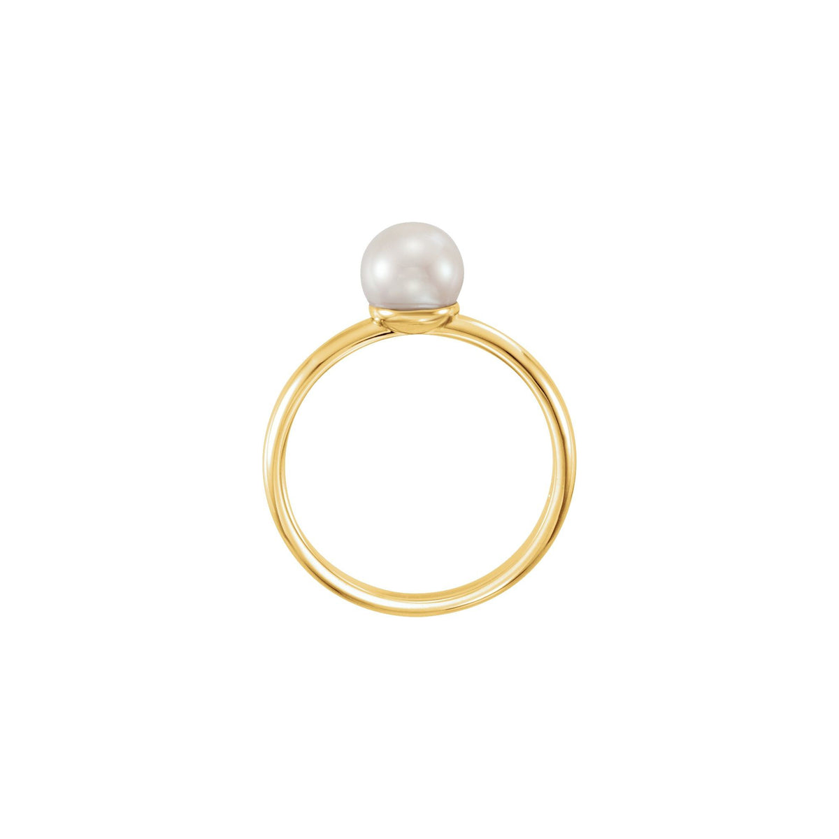 6.5-7 mm Cultured White Freshwater Pearl Ring