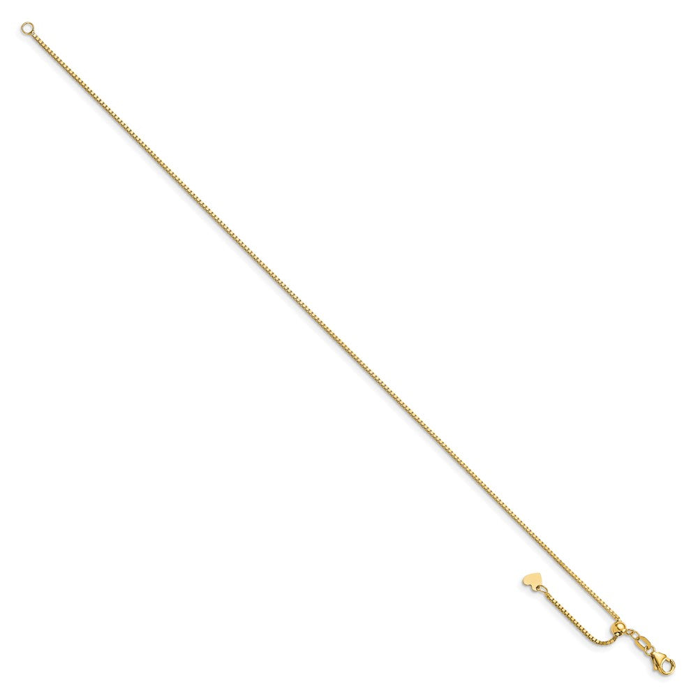 Polished Adjustable Box Chain Anklet 11"
