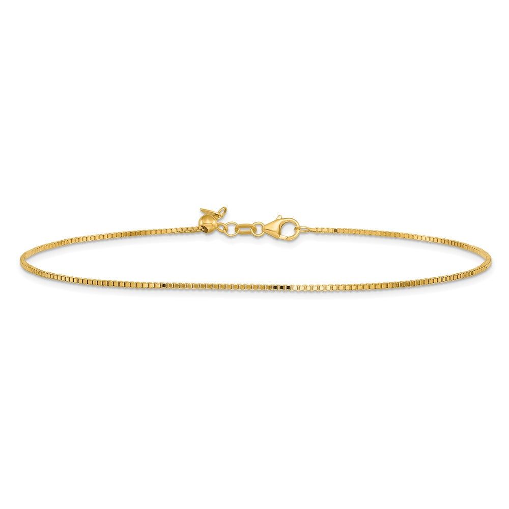 Polished Adjustable Box Chain Anklet 11"