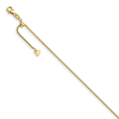 Polished Adjustable Box Chain Anklet 11"