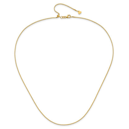 Adjustable 1mm Box Chain - Yellow Gold