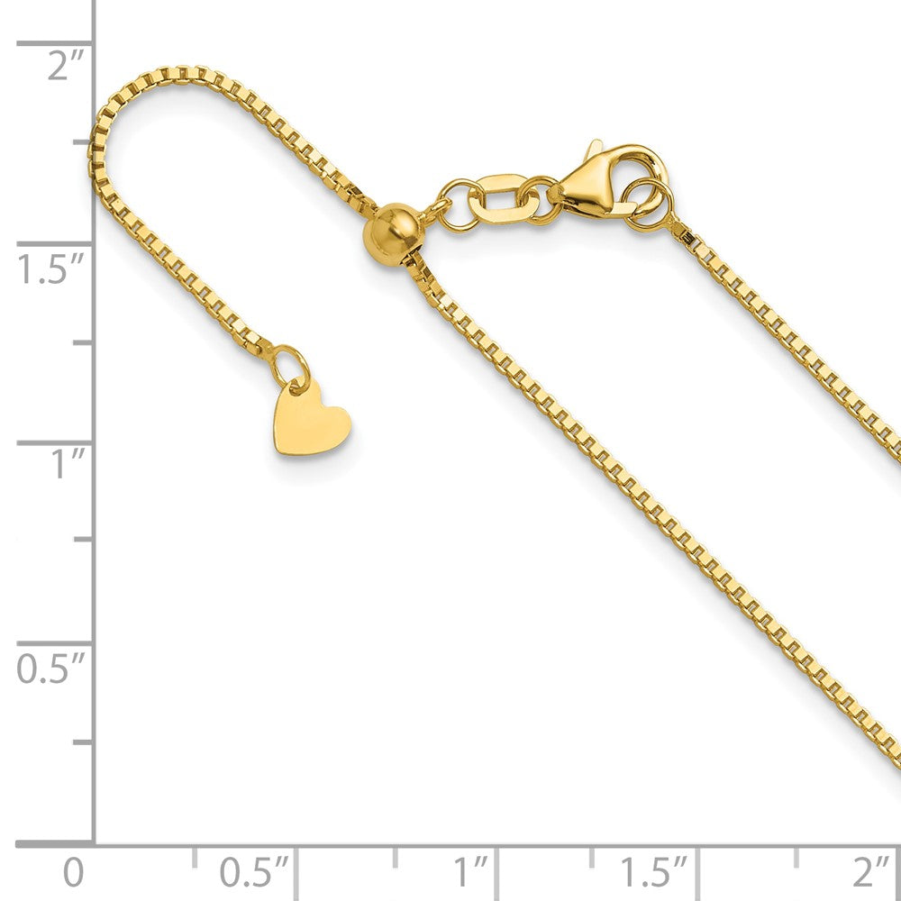 Adjustable 1mm Box Chain - Yellow Gold