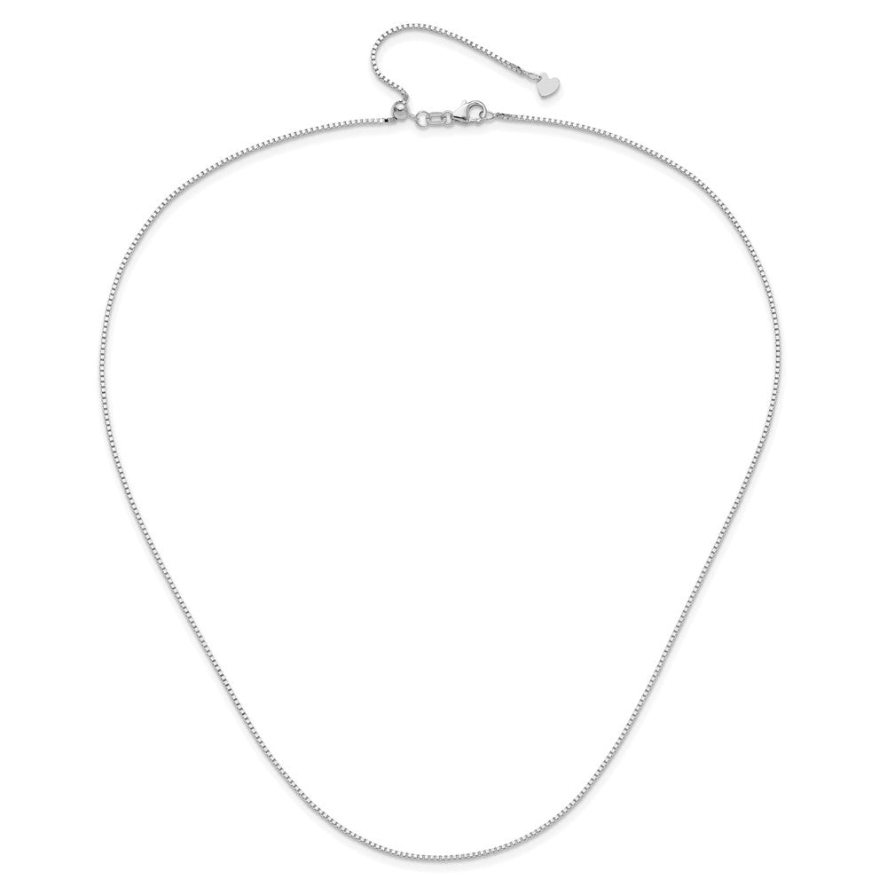 Adjustable 1mm Box Chain - White Gold