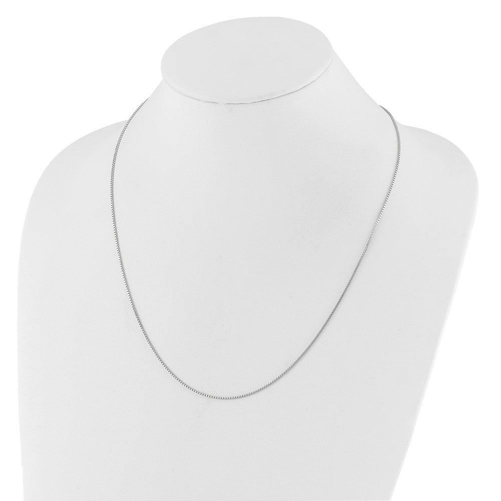 Adjustable 1mm Box Chain - White Gold