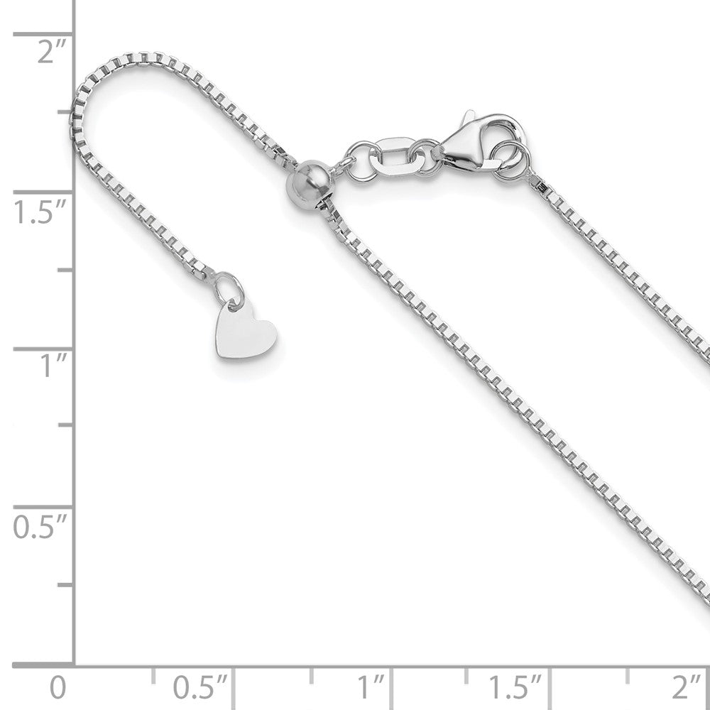 Adjustable 1mm Box Chain - White Gold