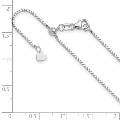 Adjustable 1mm Box Chain - White Gold