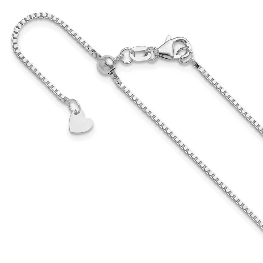 Adjustable 1mm Box Chain - White Gold