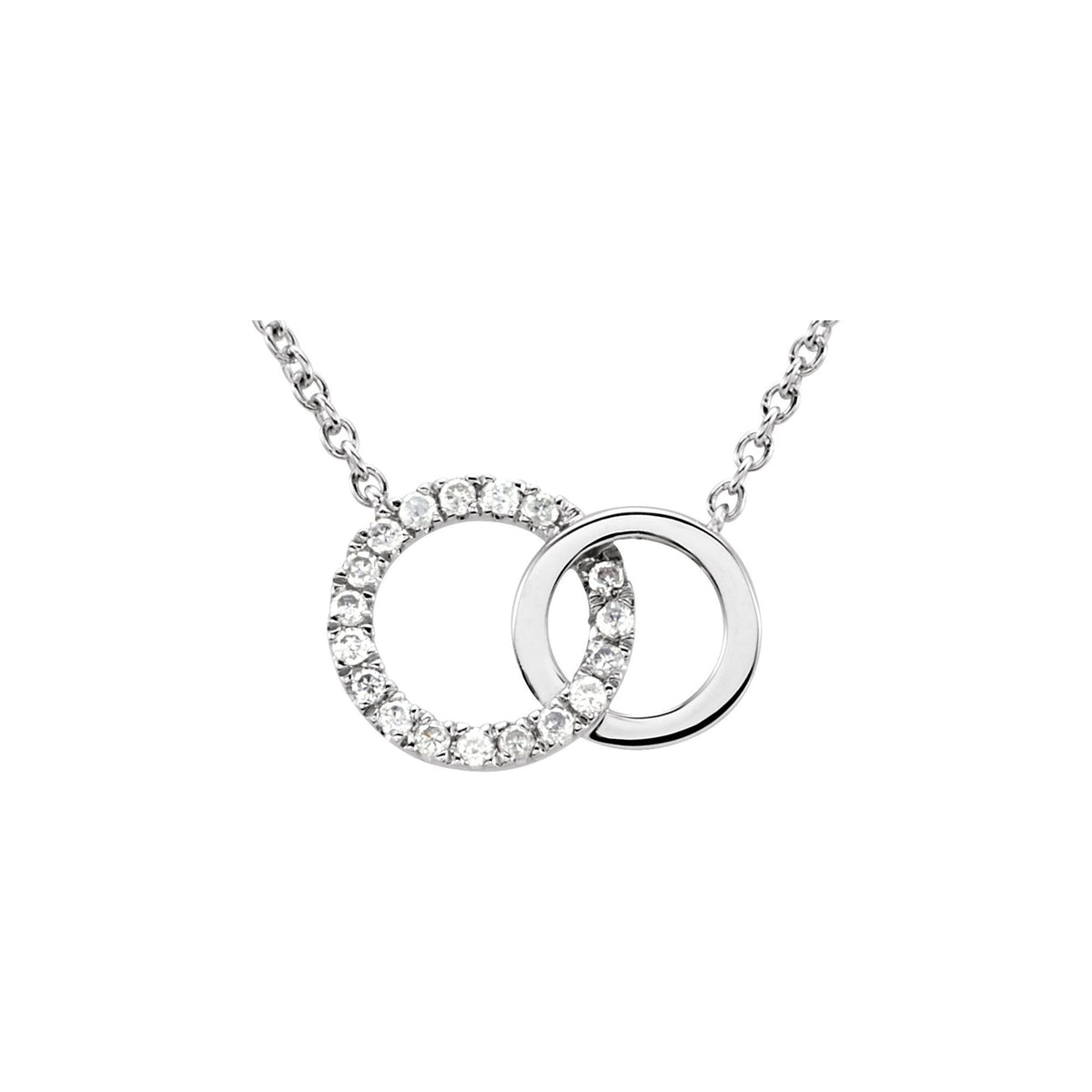 Natural Diamond Interlocking Circle Necklace