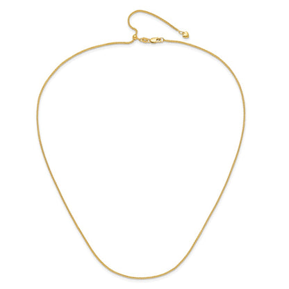 Adjustable 1.4mm Wheat Chain - Yellow Gold