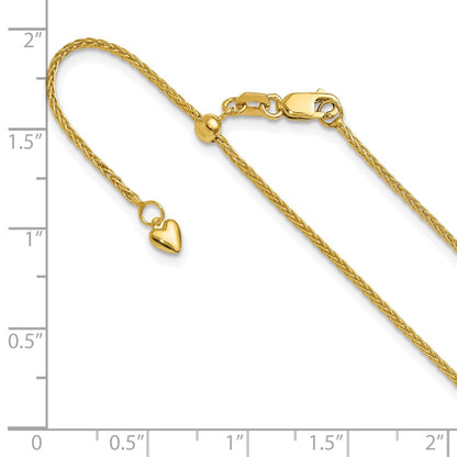 Adjustable 1.4mm Wheat Chain - Yellow Gold