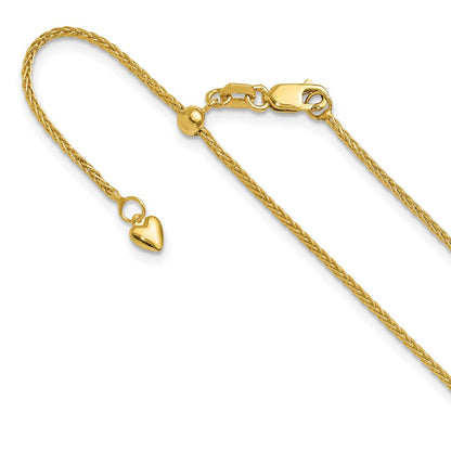 Adjustable 1.4mm Wheat Chain - Yellow Gold