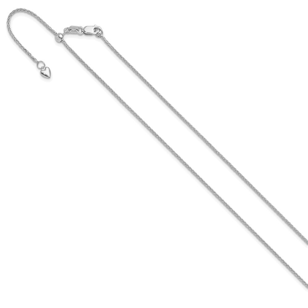 Adjustable 1.4mm Wheat Chain - White Gold