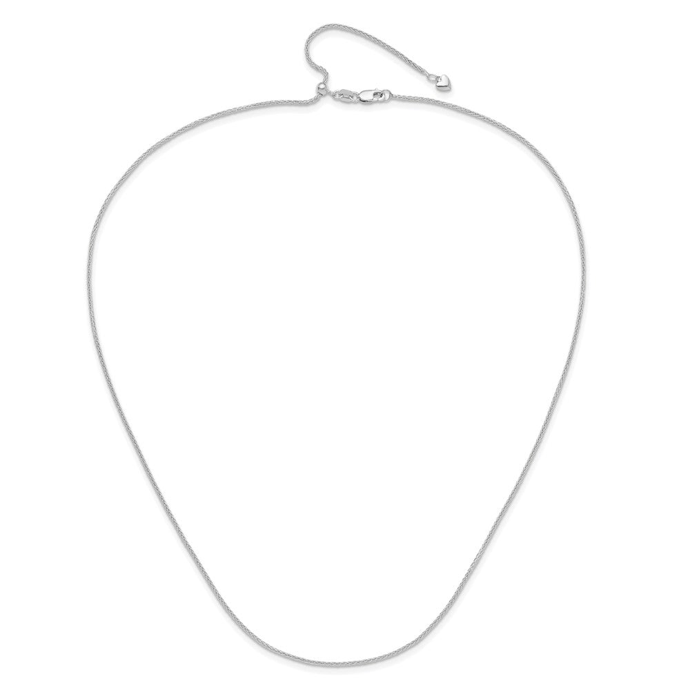 Adjustable 1.4mm Wheat Chain - White Gold